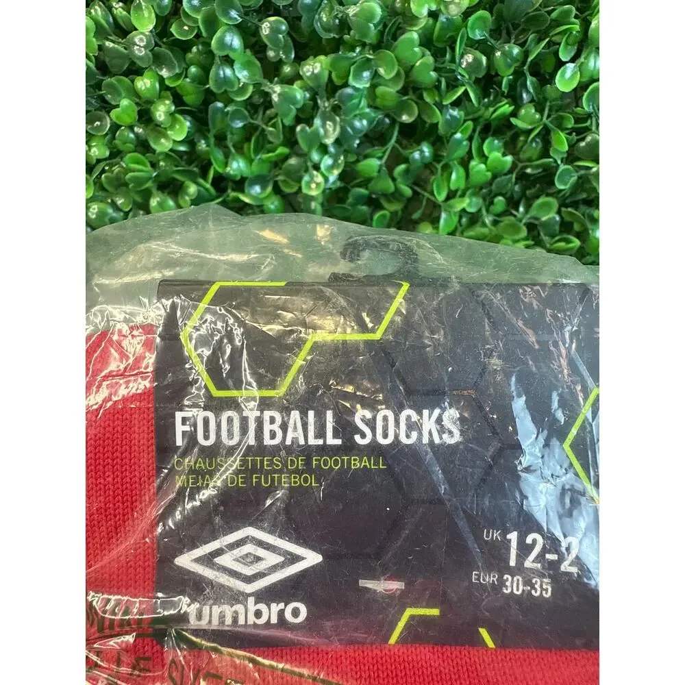 New Bundle 3 Red Umbro Football Socks Umbro Soccer Youth Club Socks Size 2.5